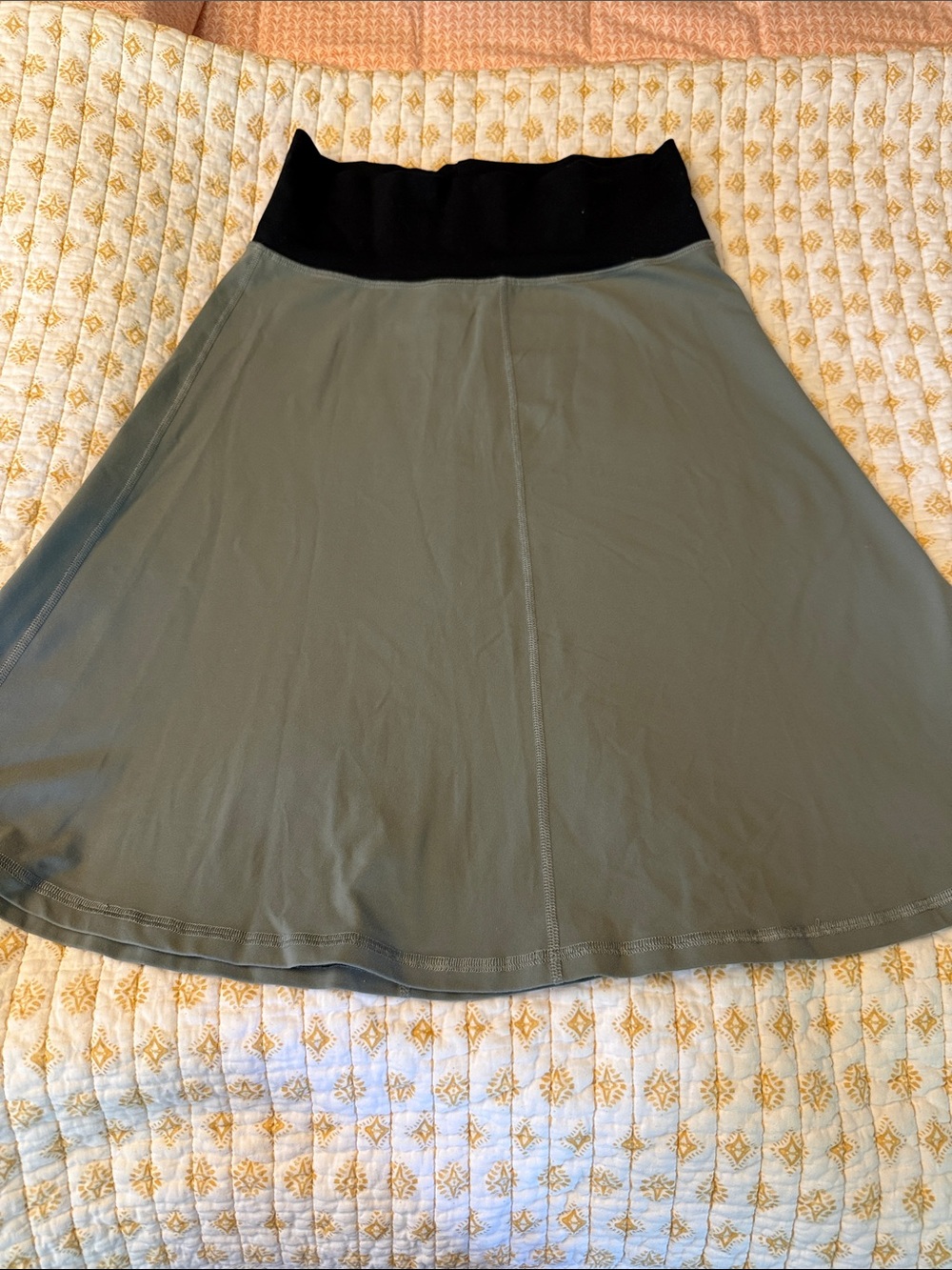 Carve Designs  A-Line Skirt with Black elasticized Waistband - Sage Green